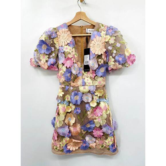 ELLIATT XS Anthea Floral 3D Mini Dress - Picture 2 of 5